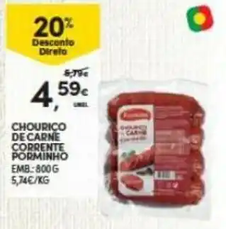 Continente Chouriço de Carne Corrente Porminho 800g promoção