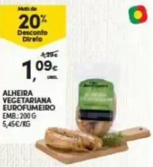 Continente Alheira Vegetariana Eurofumeiro 200g promoção