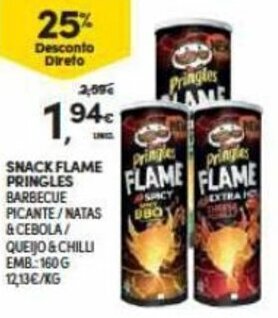 Continente Snack Flame Pringles 160g promoção