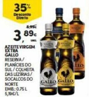 Continente Azeite Virgem Extra Gallo 0.75L promoção