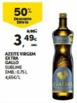 Continente Azeite Virgem Extra Gallo Sublime 0.75L promoção