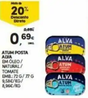 Continente Atum Posta Alva 72g/77g promoção