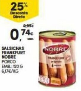Salsichas Frankfurt Nobre 120g