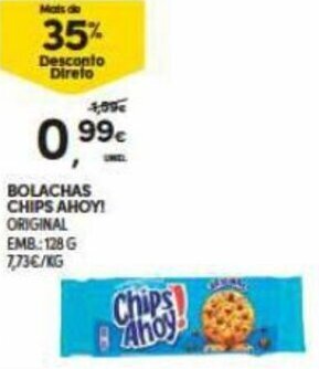Continente Bolachas Chips Ahoy! 128g promoção