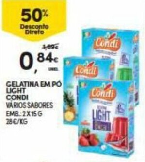 Continente Gelatina em Pó Light Condi 2x15g promoção