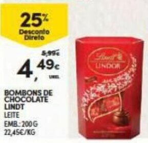 Continente Bombons de Chocolate Lindt 200g promoção