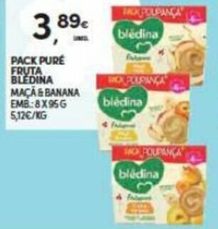 Continente Pack Puré Fruta Blédina 8x95g promoção