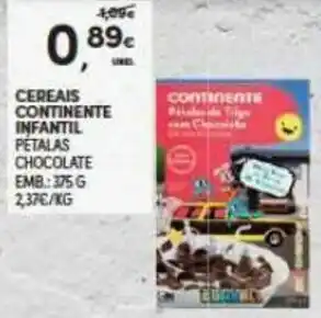 Continente Cereais Continente Infantil 375g promoção