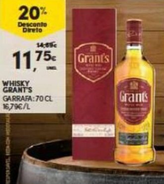 Continente Whisky Grant's 70cl promoção