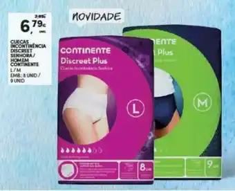 Continente Cuecas de Incontinéncia Discreet Senhora/Homem Continente L/M promoção
