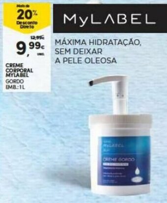 Continente Creme Corporal MyLabel 1L promoção