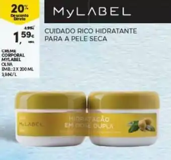 Continente Creme Corporal Oliva MyLabel 2x200ml promoção