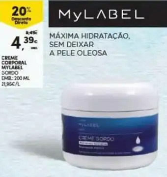 Continente Creme Corporal MyLabel 200ml promoção