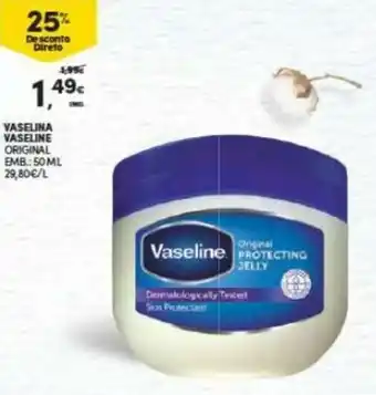Continente Vaseline Original 50ml promoção