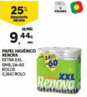 Continente Papel Higiénico Renova 60 rolos promoção