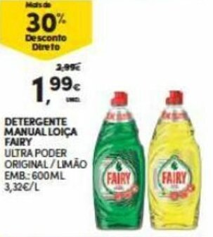 Continente Detergente Manual Loiça Fairy 600ml promoção