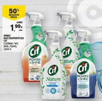 Continente Spray Multisuperfícies CIF 750ml promoção