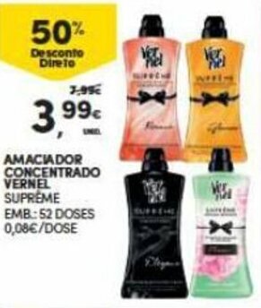 Continente Amaciador Concentrado Vernel 52 doses promoção