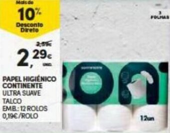 Papel Higiénico Continente 12 rolos