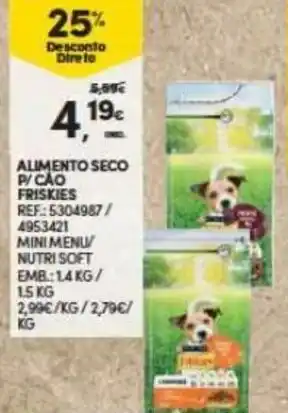 Continente Alimento Seco P/Cáo Friskies 1.4kg/1.5kg promoção