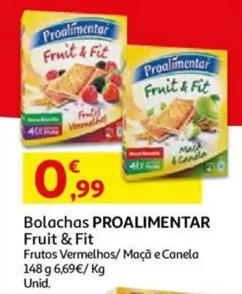 Auchan Bolachas PROALIMENTAR Fruit & Fit 148g promoção