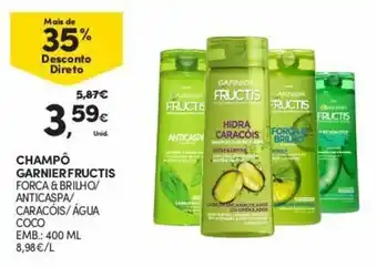 Continente Champô Garnier Fructis 400ml promoção