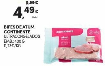 Continente Bifes de Atum Continente 400g promoção