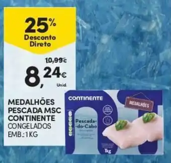 Continente Medalhões Pescada MSC Continente 1kg promoção