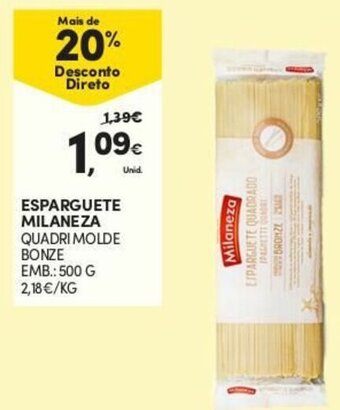 Continente Esparguete Milaneza 500g promoção
