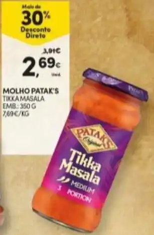 Continente Molho Patak's 350g promoção