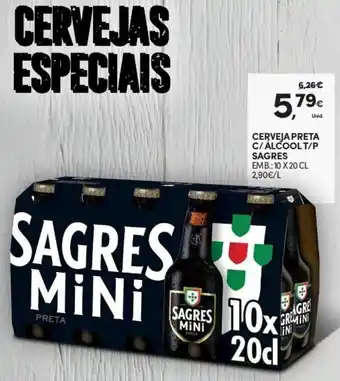 Continente Cerveja Preta C/ Álcool T/P Sagres 10x20cl promoção