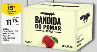 Continente Sidra C/ Álcool Bandida do Pomar 16x25cl promoção