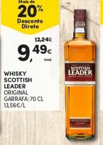 Continente Whisky Scottish Leader 70cl promoção