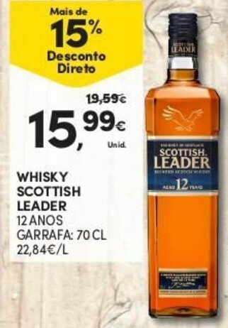 Continente Whisky Scottish Leader 70cl promoção
