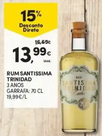 Continente Rum Santissima Trinidad 70cl promoção
