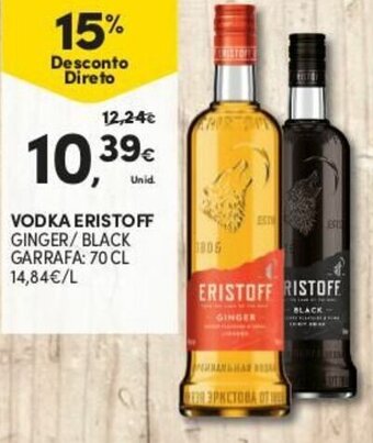 Continente Vodka Eristoff 70cl promoção