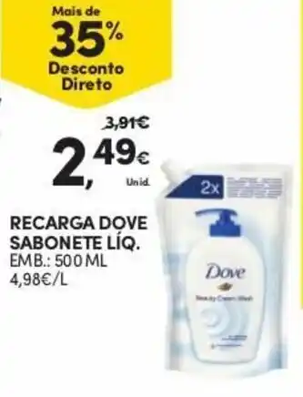 Continente Recarga Dove Sabonete Líq. 500ml promoção