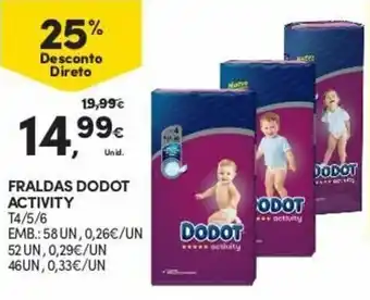 Continente Fraldas Dodot Activity T4/5/6 promoção