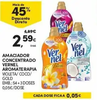 Continente Amaciador Concentrado Vernel Aromaterapia 54 + 3 Doses promoção