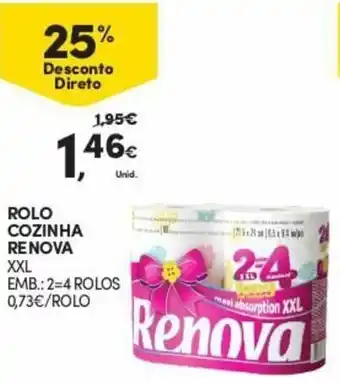 Continente Rolo Cozinha Renova XXL 2=4 Rolos promoção