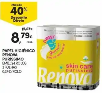 Continente Papel Higiénico Renova Puríssimo 24 Rolos promoção