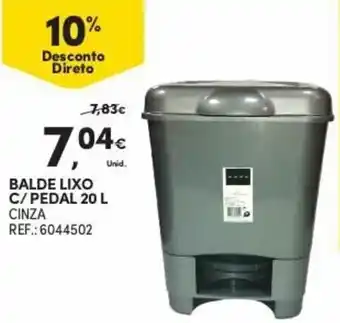 Continente Balde Lixo C/Pedal 20L promoção