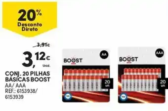 Continente Conj. 20 Pilhas Básica Boost AA/AAA promoção