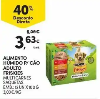 Continente Alimento Humido P/Cão Adulto Friskies 12 Un x 100g promoção