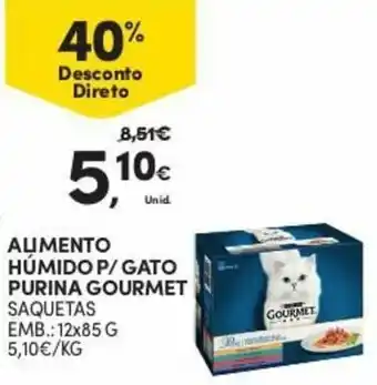 Continente Alimento Húmedo P/ Gato Purina Gourmet 12x85g promoção