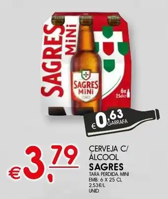 Meu Super CERVEJA C/ ÁLCOOL SAGRES TARA PERDIDA, MINI EMB: 6 X 25 CL promoção
