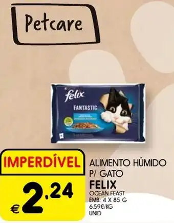 ALIMENTO HÚMIDO P/ GATO FELIX EMB 4 X 85 G