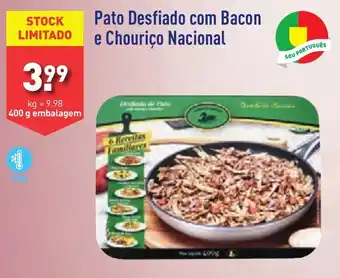 ALDI Pato Desfiado com Bacon e Chouriço Nacional 400g promoção