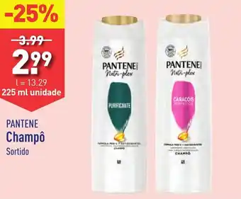 ALDI PANTENE Champô Sortido 225ml promoção