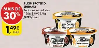 Pingo Doce PUDIM PROTEICO LINDAHLS 150G promoção